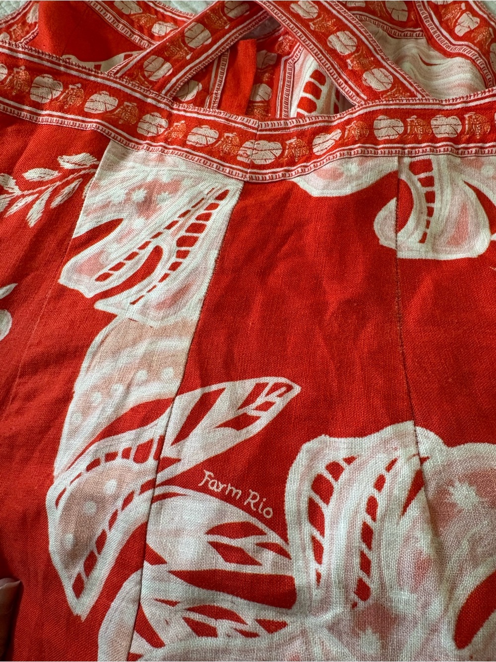 FARM Rio Floral Linen Button-Front Mini Dress - Picture 4 of 5